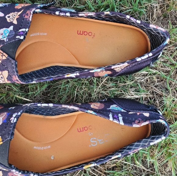 Skechers Bobs For Dogs Sz 8 Black Fabric Casual Slip on Shoes Flats Hipster Pup - Picture 2 of 8